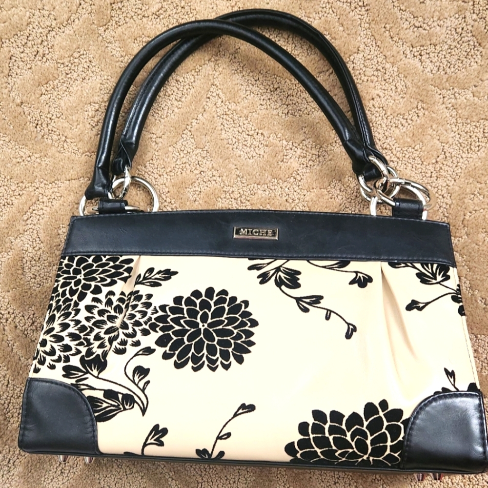 MICHE Elizabeth Shell Black And Cream Floral Patterned